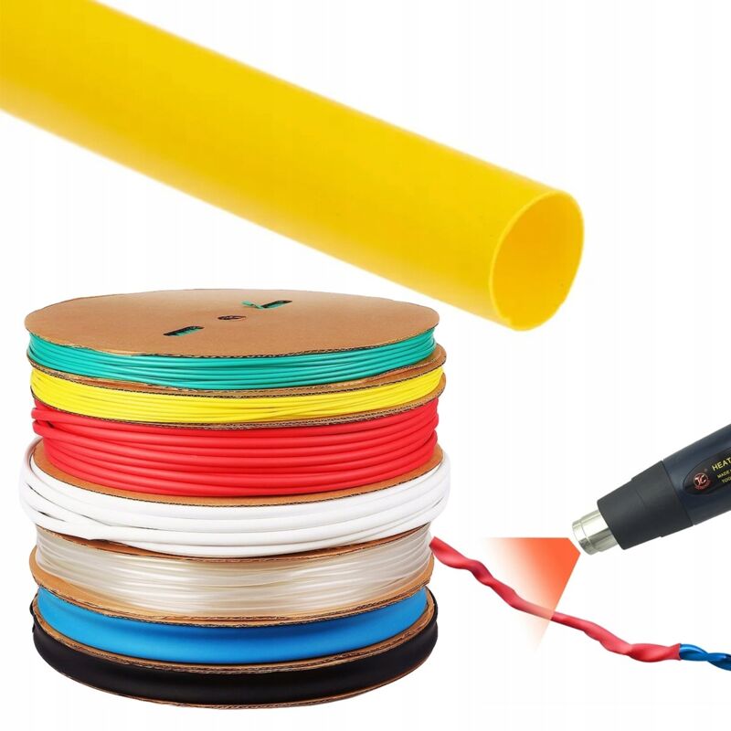 foto del prodotto tubo termorestringente giallo 7mm 1m