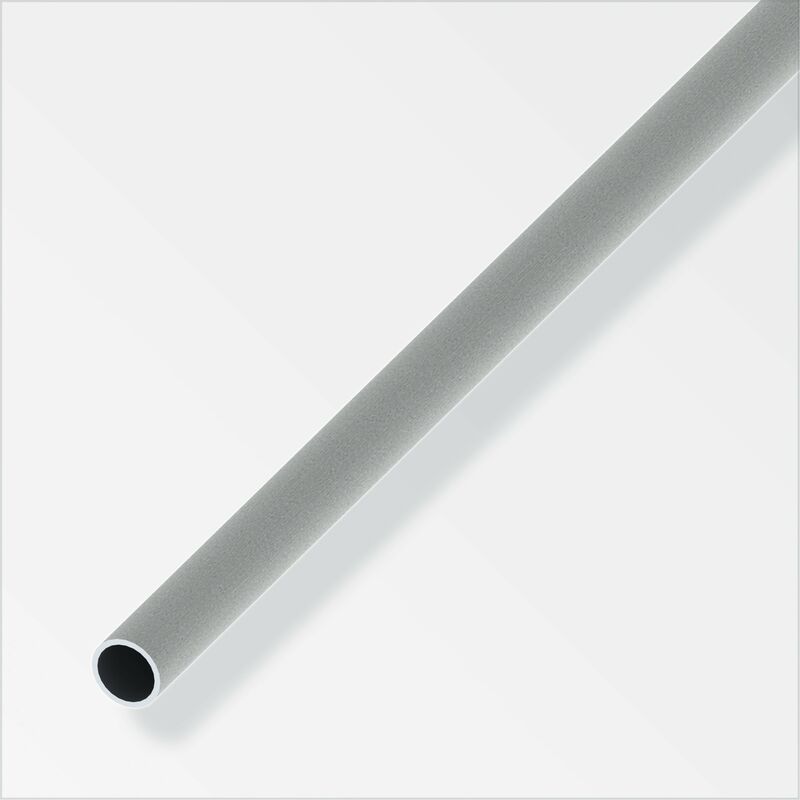 foto del prodotto tubo tondo alluminio 12 effetto acciaio inox 1 metro