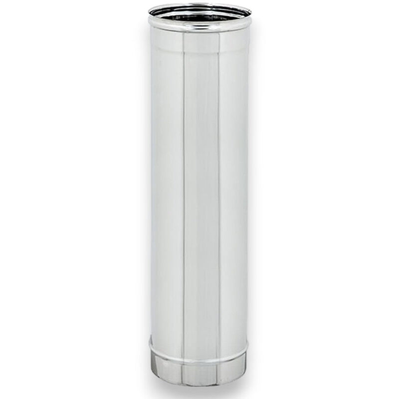 foto del prodotto tubo tondo in acciaio inox 304 per stufe a legna 100 cm 12 cm