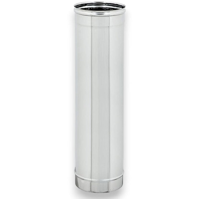 foto del prodotto tubo tondo in acciaio inox 304 per stufe a legna 100 cm 18 cm