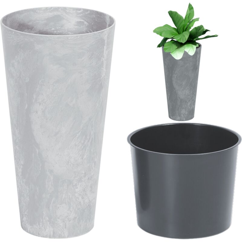 foto del prodotto tubus slim beton effect dtus300e vaso per fiori cemento