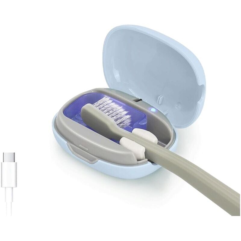 foto del prodotto tui de d sinfectant uv pour brosse dents portable, mini support de brosse dents rechargeable pour la maison et les voyages compatible avec toutes