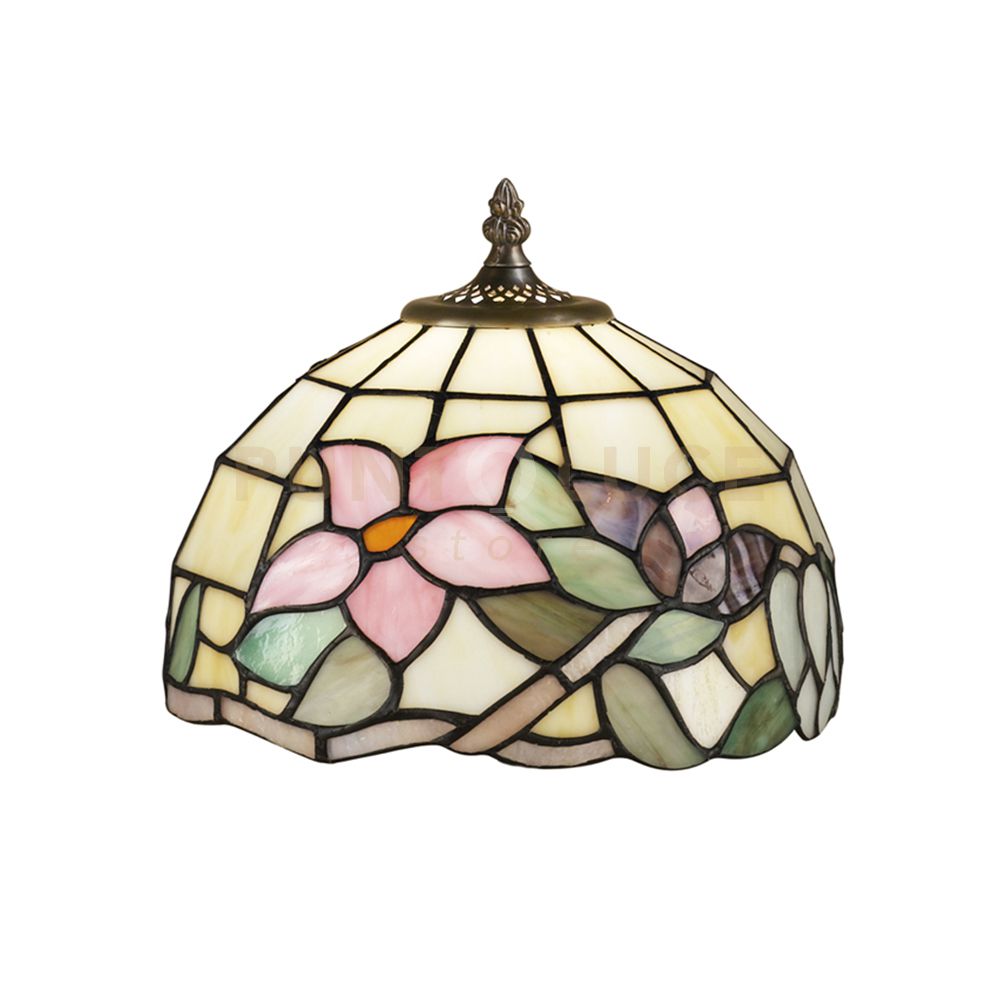 foto del prodotto tulipano solo paralume tiffany d. 25cm disegno fiori