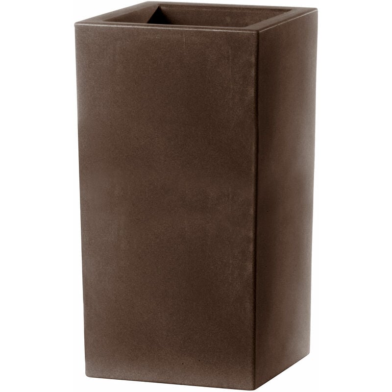 foto del prodotto tulli vaso 40x40x80cm in resina schio cubo alto essential 80 bronzo