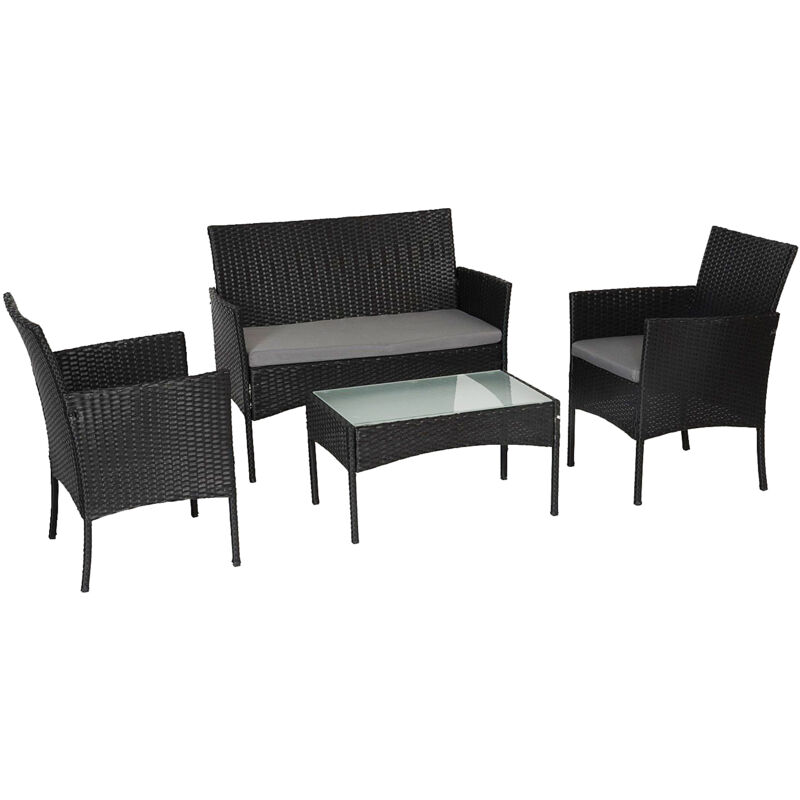foto del prodotto tulum mobili da giardino 4 posti in resina intrecciata 1 divano, 2 poltrone, 1 tavolino cuscini idrorepellenti e sfoderabili con cerniera