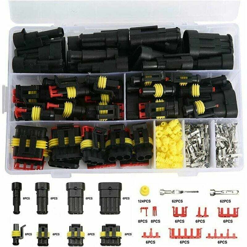 foto del prodotto tumalagia kit di connettori impermeabili che include 352 terminali elettrici per auto impermeabili da 1 2 3 4 pin, adatti per motociclette, scooter