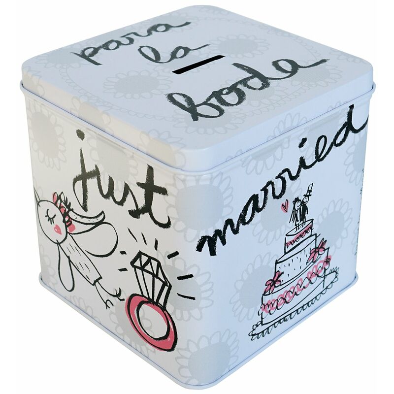 foto del prodotto tumalagia laroom salvadanaio in metallo design per matrimonio, multicolore, 12x12x12 cm