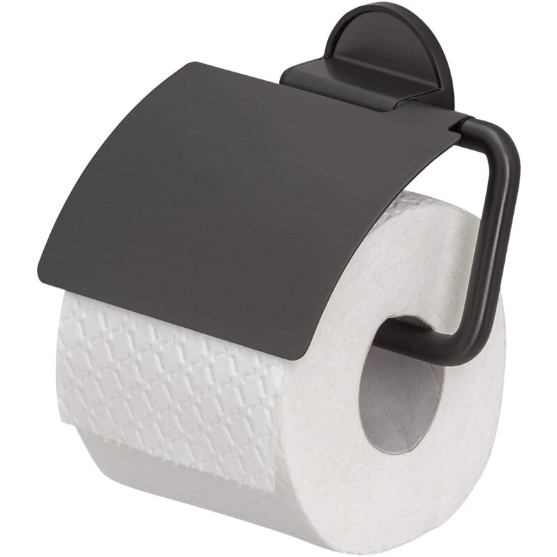 foto del prodotto tune portarotolo di carta igienica, acciaio inox, metallo nero spazzolato nero, 15x12.3x3.3 cm tiger