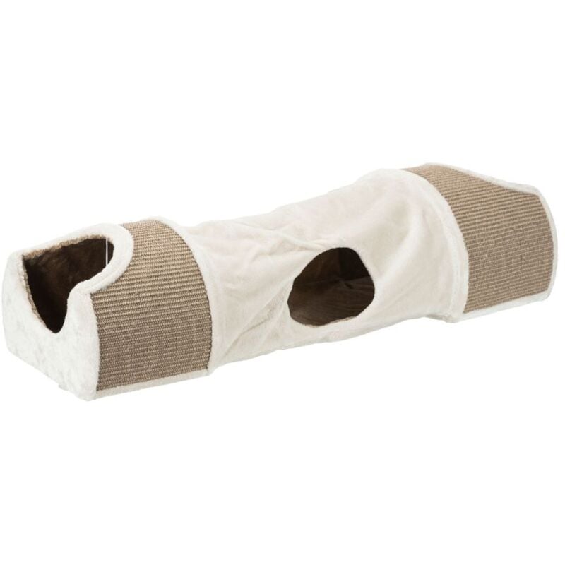 foto del prodotto tunnel in peluche sisal 110 30 38cm grigio chiaro marrone