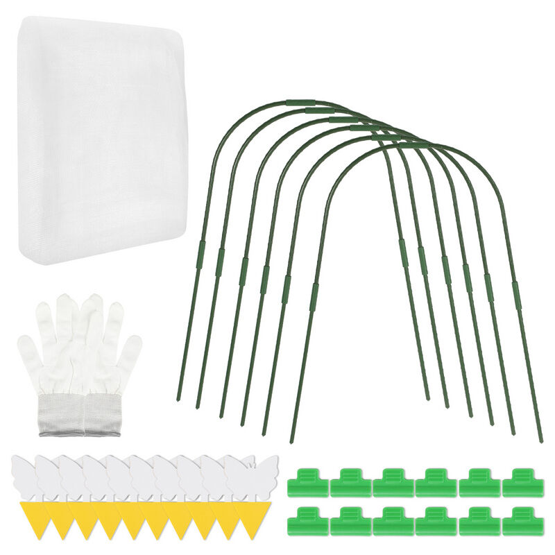 foto del prodotto tunnel vegetale in acciaio inox anello da serra per rete da giardino, picchetti da giardino per piante 3x9m swanew