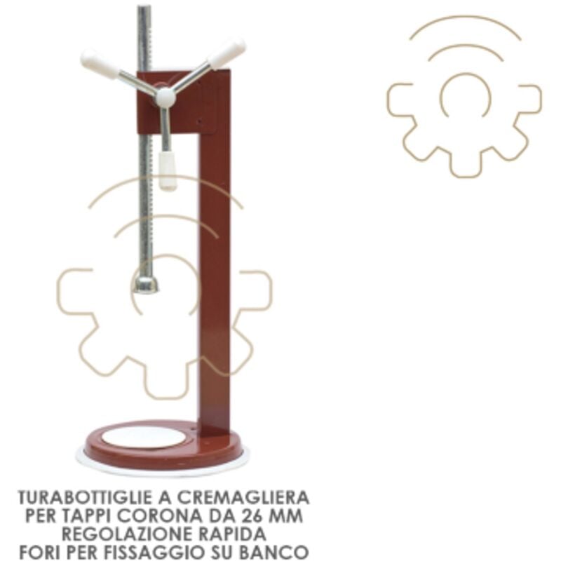 foto del prodotto turabottiglie a cremagliera per tappi corona