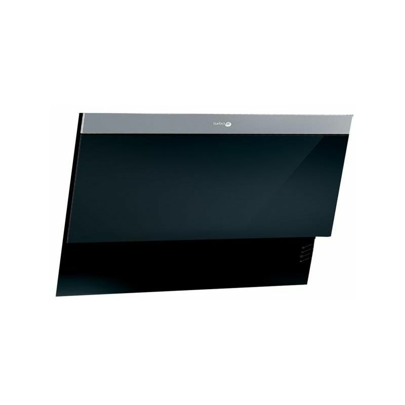 foto del prodotto turboair diva bl f 80 prf0018206 cappa a parete, aspirante, 80 cm, 625 m h, classe d, 65 db, comandi meccanici, 3 velocita , nero acciaio inox