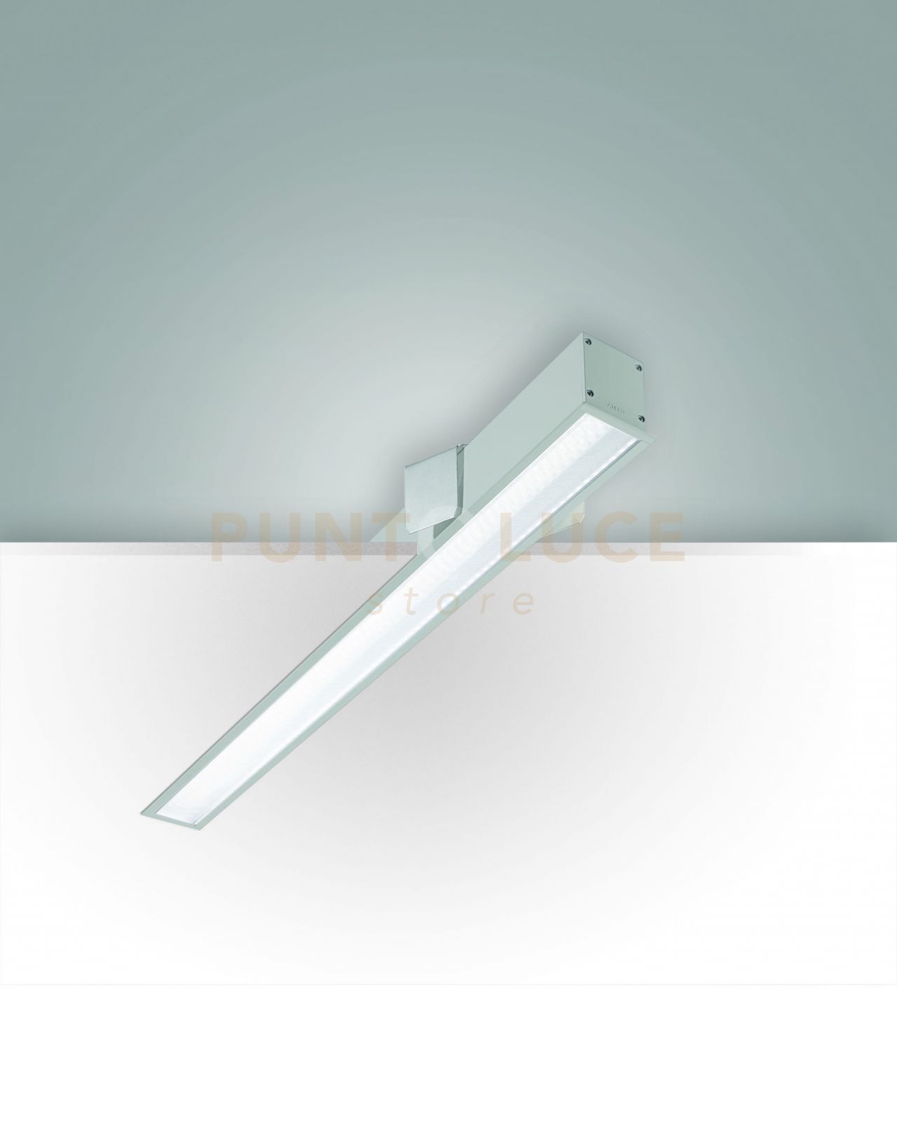 foto del prodotto turner incasso alluminio 29w 3000k 3470lm prismatic ip40 100cm dimmerabile dali