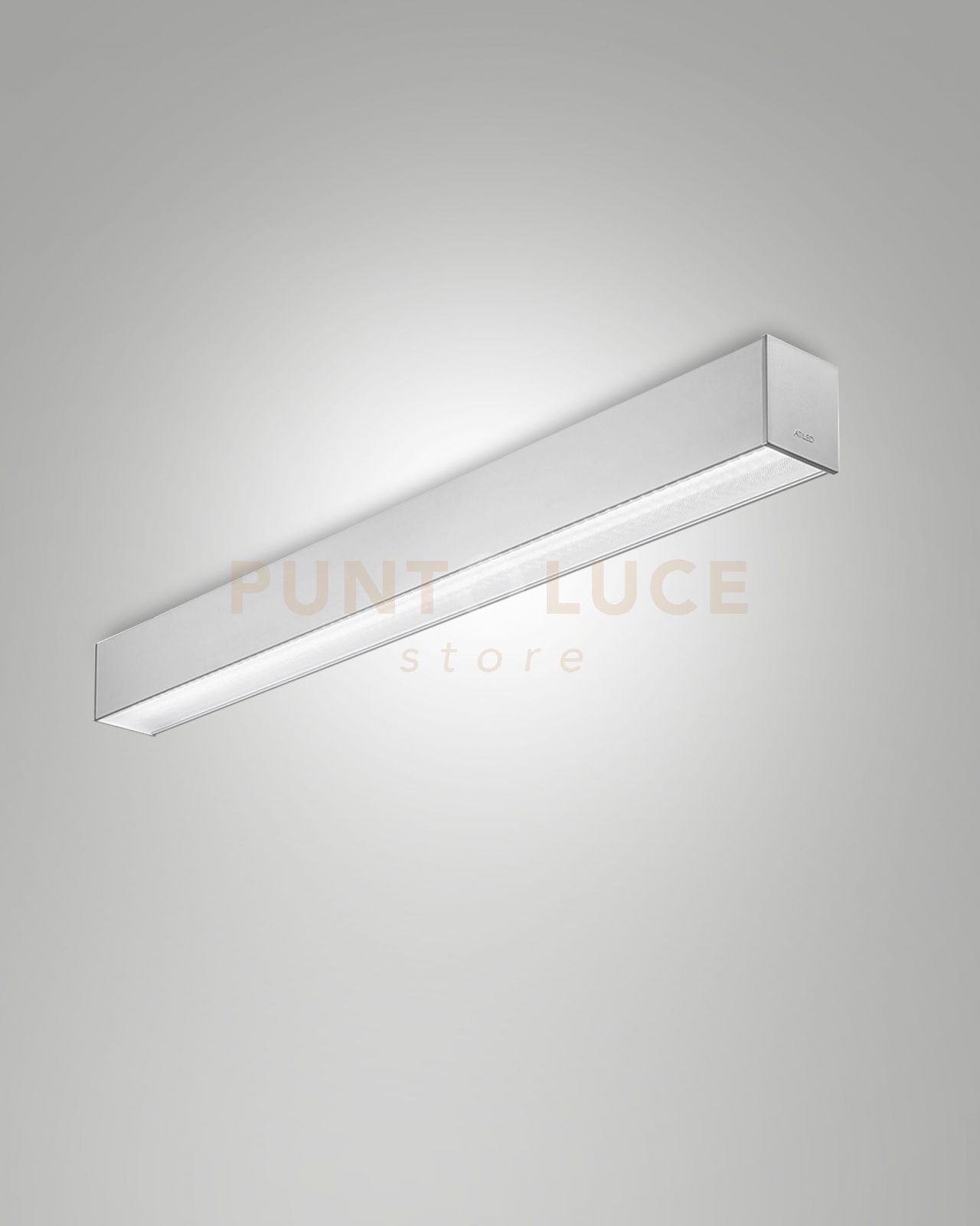foto del prodotto turner plafoniera alluminio a led 29w 4000k 3570lm prismatic ip40 100cm dimmerabile dali