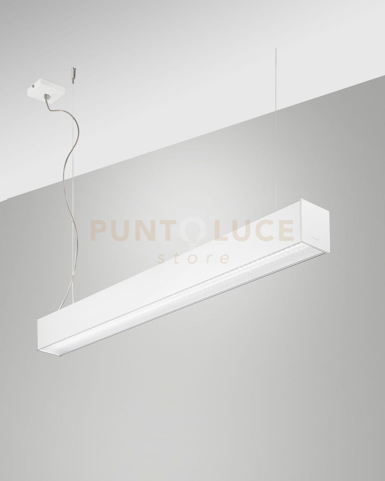foto del prodotto turner sospensione bianca 29w 4000k 3570lm prismatic ip40 100cm