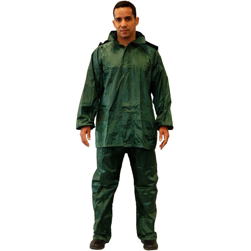 foto del prodotto tuta da acqua completa impermeabile pieghevole e leggero tuta impermeabile da lavoro set impermeabile completo colore verde, taglia xxl gahibre