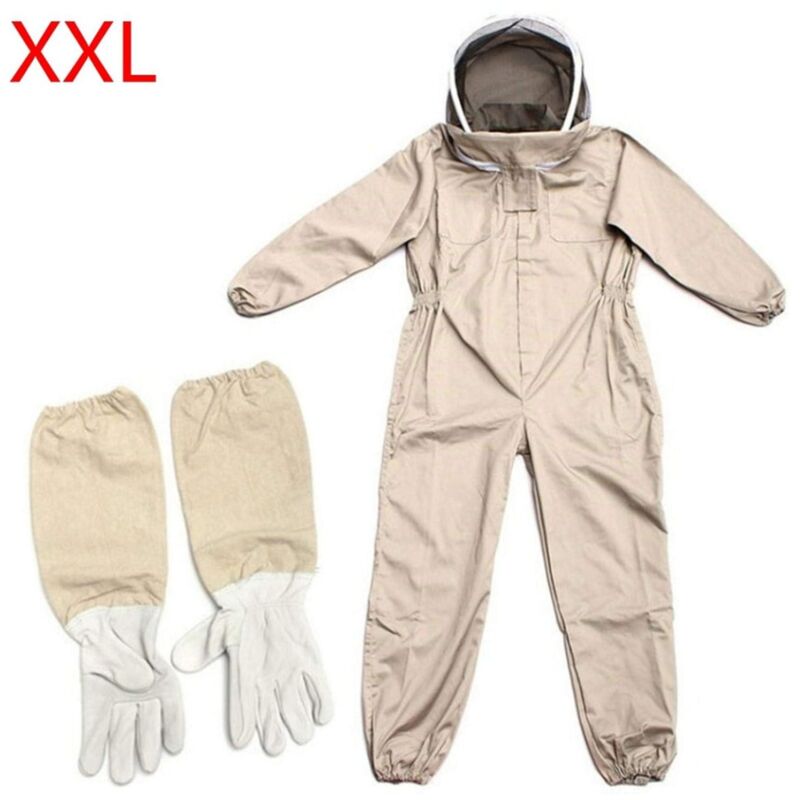 foto del prodotto tuta da apicoltore dpzo tuta professionale per apicoltori con guanti, abbigliamento protettivo con cappuccio per apicoltori contro le vespe,