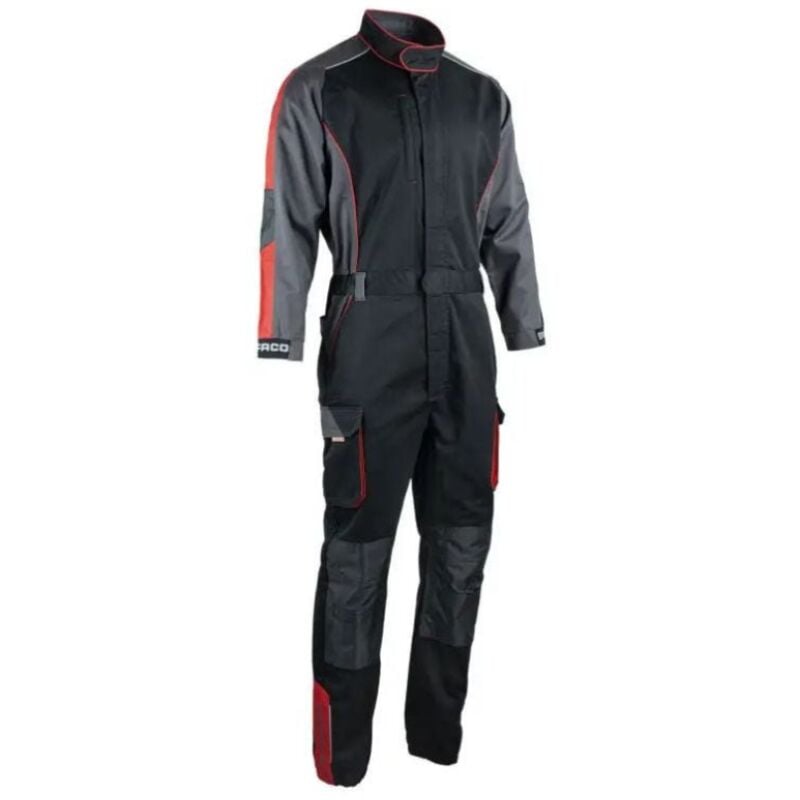 foto del prodotto tuta facom racer con zip singola nero/grigio/rosso taglia xl - fxww4010e-xl