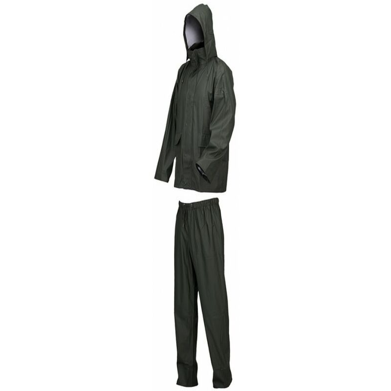 foto del prodotto tuta impermeabile traspirante completo con cappuccio e tasche lluvia verde xl verde