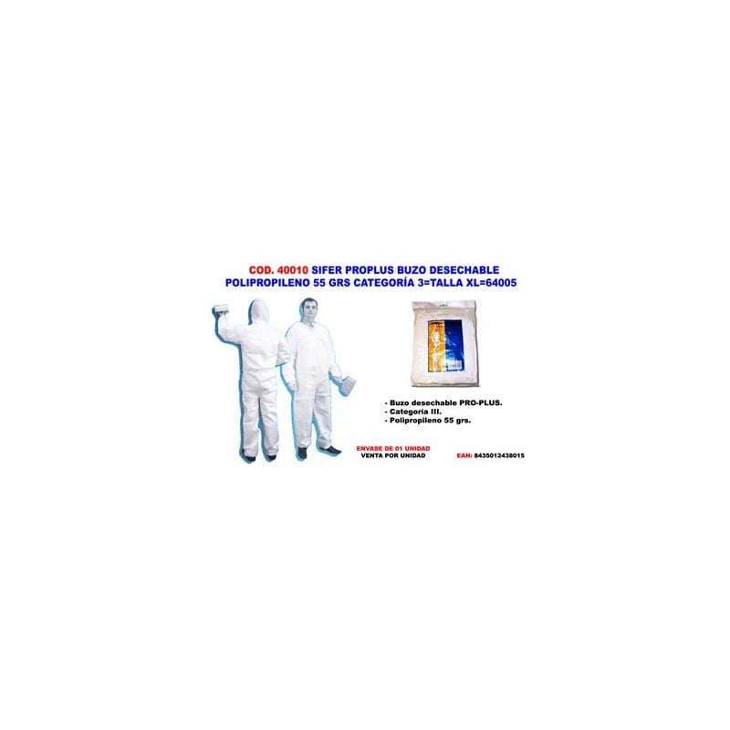 foto del prodotto tuta protettiva monouso sifer polipropilene 55g cat 3 fitos xl64005