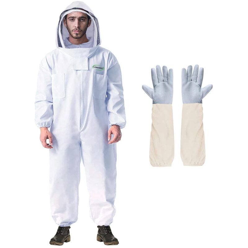 immagine 0 del prodotto tute da apicoltore professionali per uomo e donna, tute da apicoltore con guanti e cappucci ventilati, tute da apicoltore di diverse taglie per