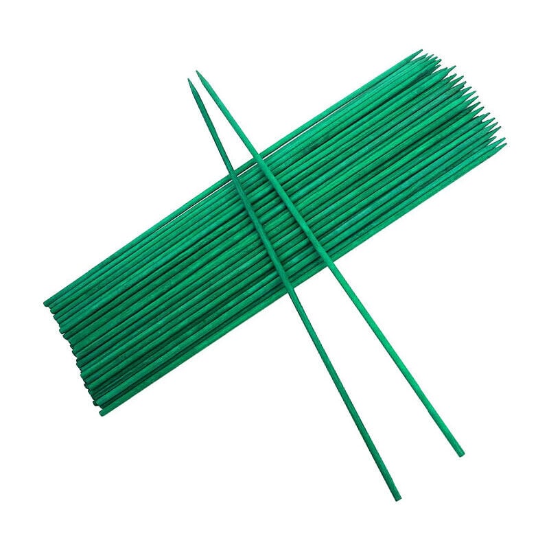 foto del prodotto tutori per piante rampicanti in legno verde con lacci metallici per supporto piante 50 pezzi bebusingoto