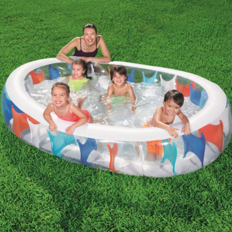 foto del prodotto tuttacasa bestway 54066b piscina fuori terra gonfiabile ovale multicolore 234x152x51 cm in vinile per bambini