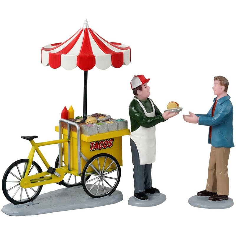 foto del prodotto tuttacasa carrello mobile con venditore di tacos statuetta per villaggio di natale in poliresina