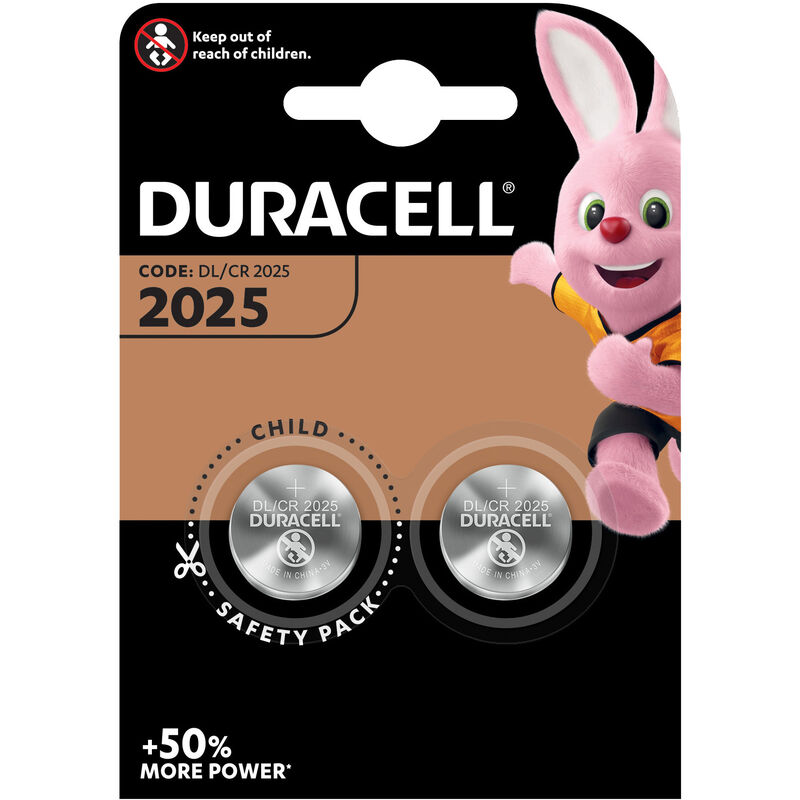 foto del prodotto tuttacasa duracell batteria a bottone cr2025 bl.2pz.