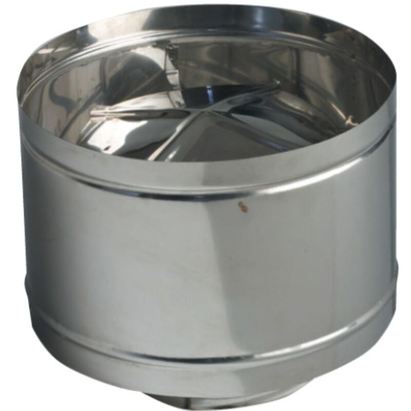 foto del prodotto tuttacasa - fumaiolo a botte monoparete 15 cm in acciaio inox attacco tondo camino antipioggia