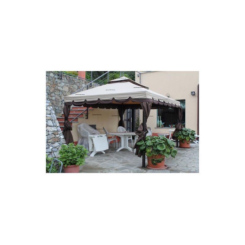 foto del prodotto tuttacasa gazebo adventure struttura in alluminio top ecru mt.3x4 salone