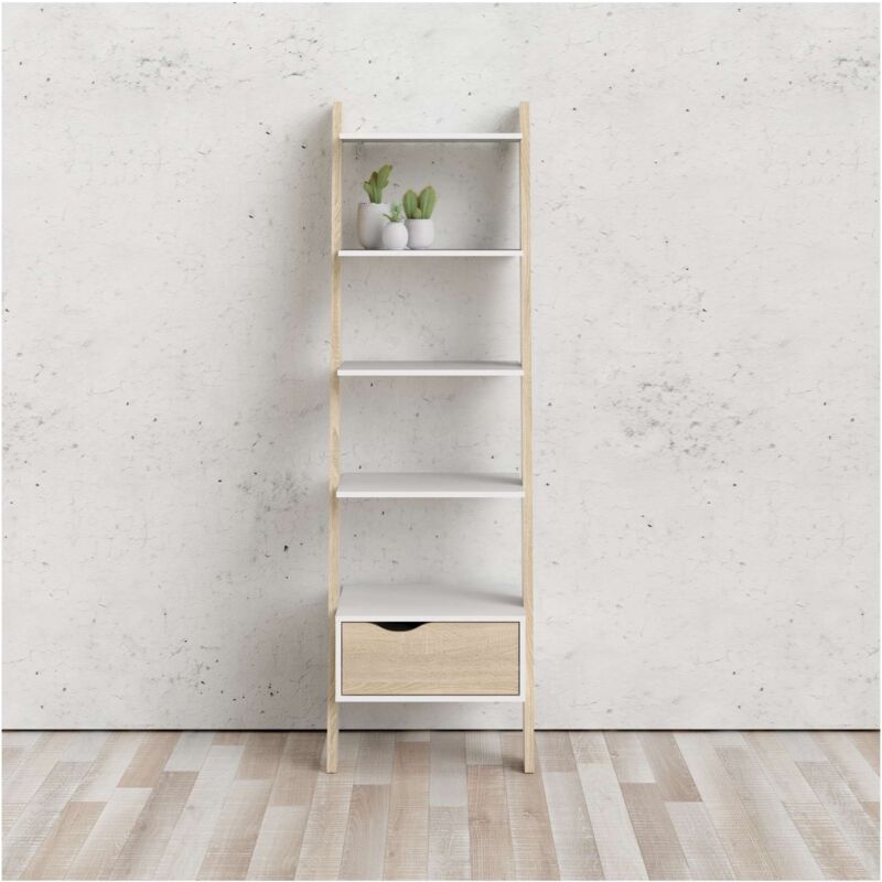 foto del prodotto tuttacasa kit libreria 4 ripiani 1 cassetto 55x48x180 oslo