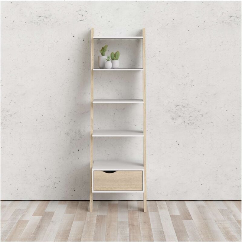foto del prodotto tuttacasa kit libreria 4 ripiani e un cassetto oslo cm. 55x48x180h