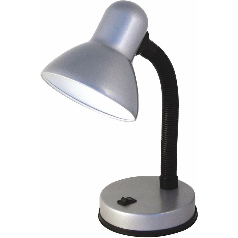 foto del prodotto tuttacasa lampada da scrittoio con struttura in metallo e27 h32 cm silver charleston