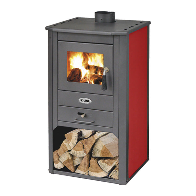 foto del prodotto tuttacasa stufa a legna kursal 9 kw in acciaio verniciato caminetto h 93 cm nero