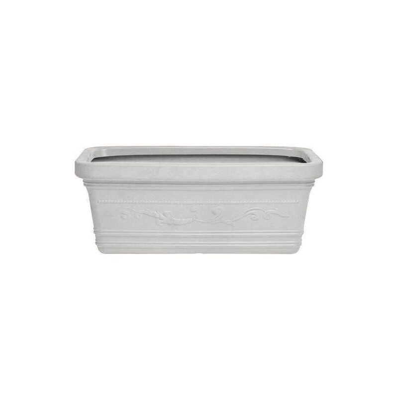 foto del prodotto tuttacasa vaso fioriere rettangolare maxi festonato doppio bordo bianco cm. 80x40x35h