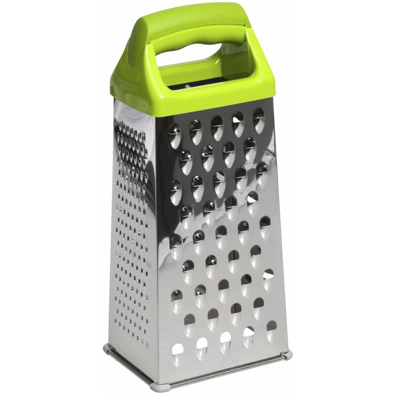 foto del prodotto tutto gratta color grattugia 4 facce, acciaio inossidabile, verde, 10x8x23.5 cm - excelsa