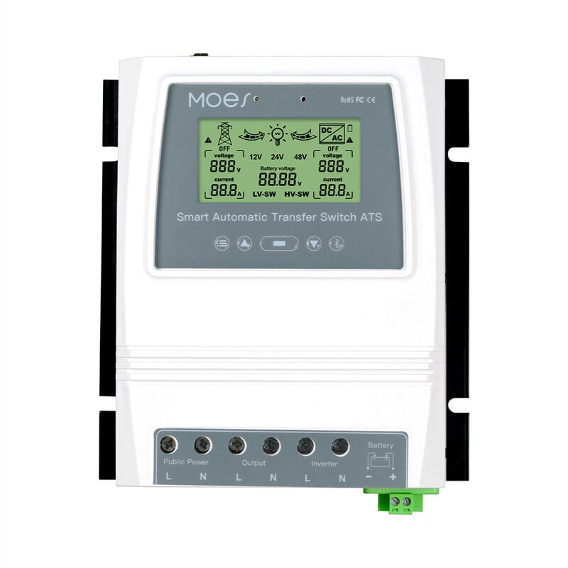 foto del prodotto tuya bt controller intelligente doppia alimentazione 80a 16kw ats interruttore di trasferimento automatico per sistema eolico solare off grid