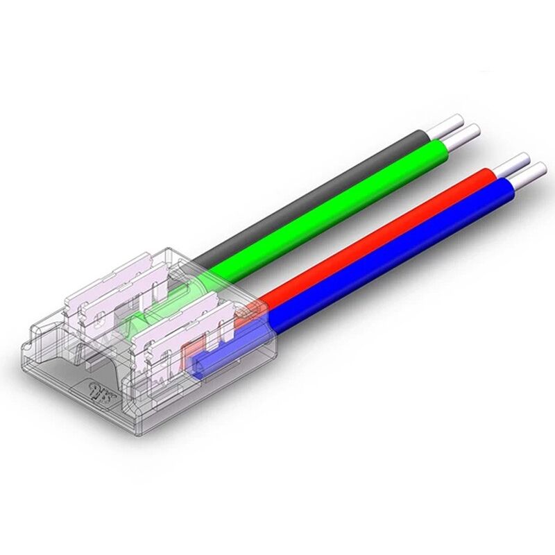 foto del prodotto tuya connettore per led cob e smd rgb a 4 pin da striscia ad alimentazione 10mm