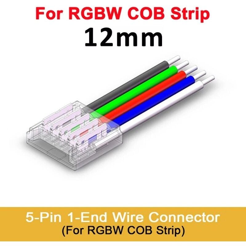 foto del prodotto tuya connettore per led cob e smd rgbw a 5 pin da striscia ad alimentazione 12mm