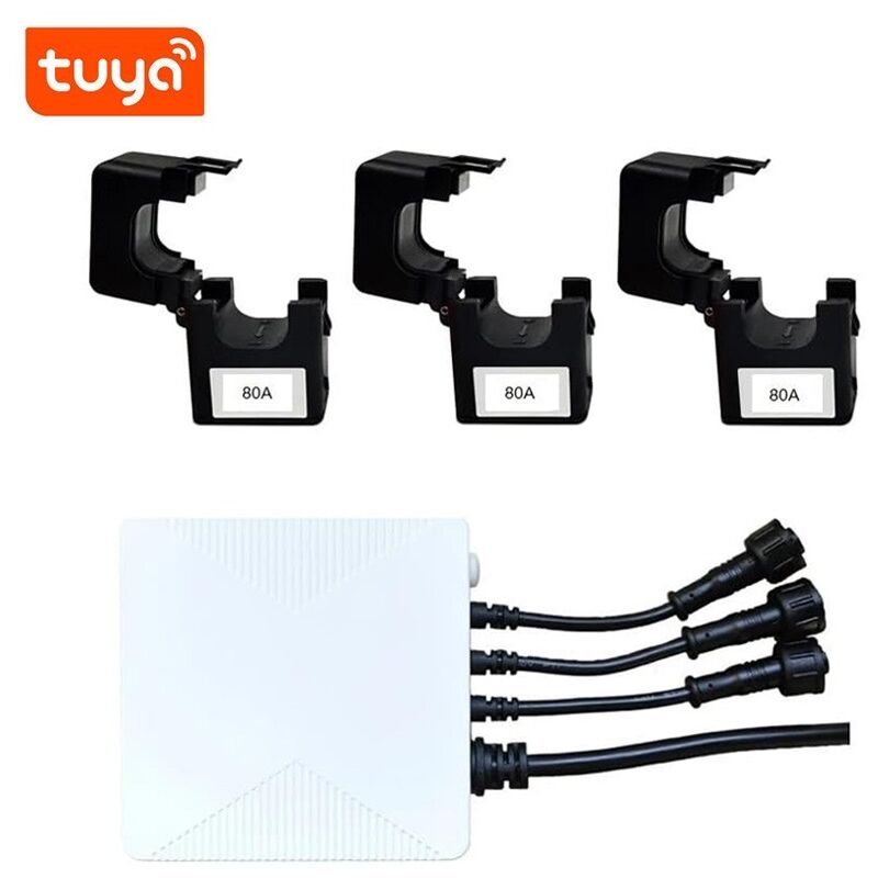 foto del prodotto tuya contatore di energia trifase bidirezionale smart wifi con pinze amperometriche 80a
