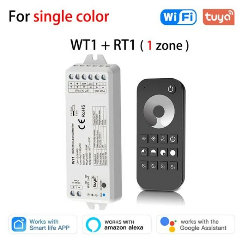 foto del prodotto tuya - controller a 2 canali per strisce led smart wifi ed rf