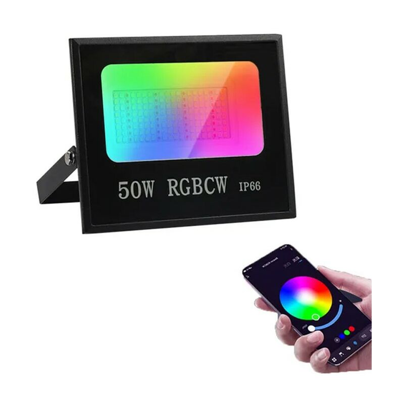 foto del prodotto tuya faro a led smart wifi rgbcw impermeabile da cablare 50w
