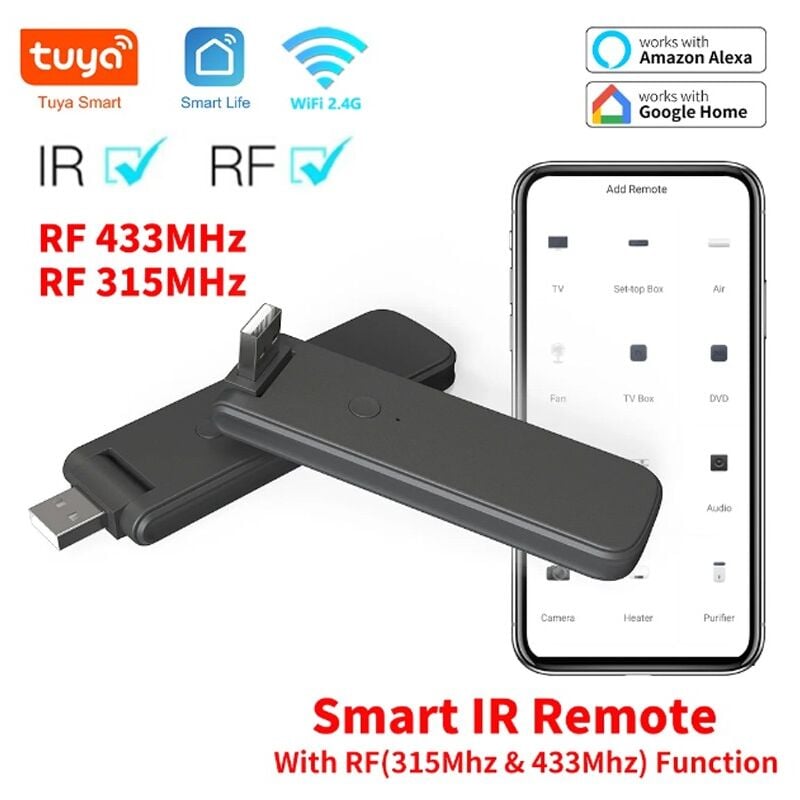 foto del prodotto tuya hub usb smart wifi universale per telecomandi ir ed rf