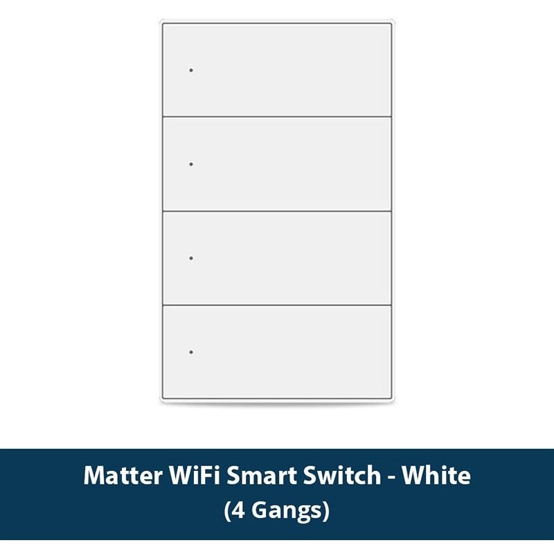 foto del prodotto tuya interruttore a pulsante bianco per luce smart matter da muro serie fusion dimensione 4 pulsanti