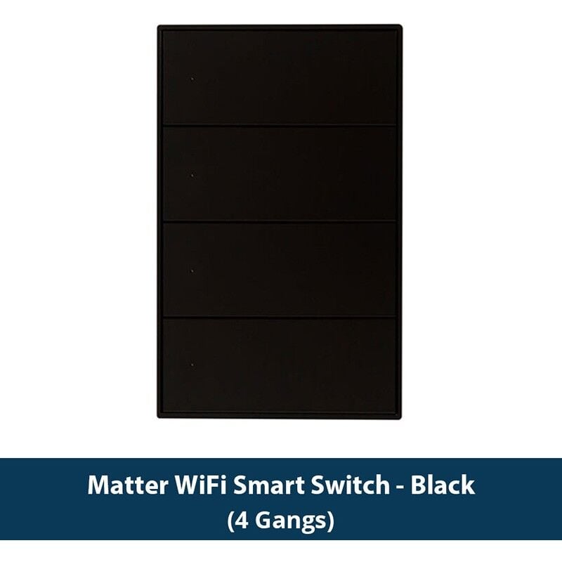 foto del prodotto tuya - interruttore a pulsante nero per luce smart matter da muro serie fusion dimensione 4 pulsanti