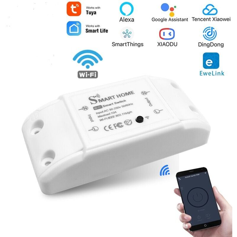 foto del prodotto tuya interruttore di connessione, interruttore intelligente app, modulo interruttore di controllo vocale rf per telefono cellulare wifi intelligente