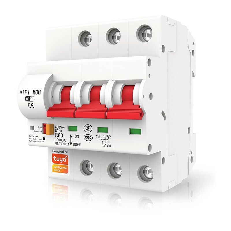 foto del prodotto tuya interruttore modulare smart wifi 25a 3 pulsanti