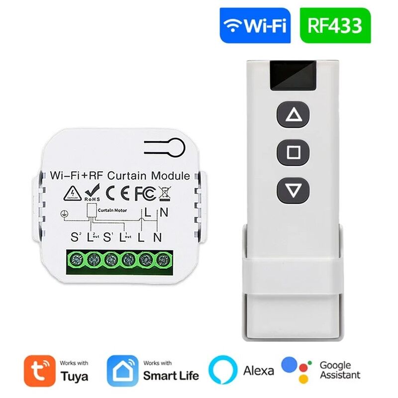 foto del prodotto tuya interruttore per tapparelle smart wifi rf433 con telecomando