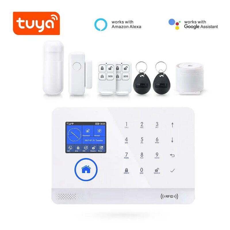 foto del prodotto tuya kit sistema di allarme video gsm 4g wifi bianco